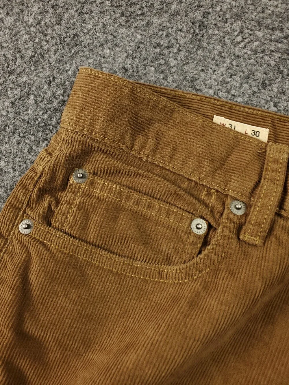 J Crew 484 Slim Fit Stretch Corduroy Pants 31x30 Brown Five Pocket Straight Leg